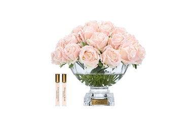Luxury Centrepiece 37 Rose Bud Bouquet - Gold Badge - Champagne Pink - CPRB15 ( Carton of 1 )